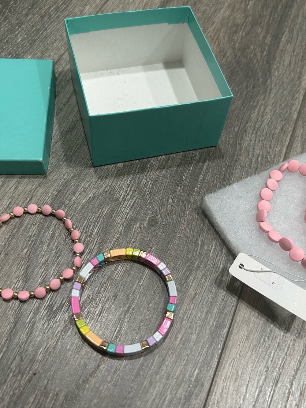 Multicolor Tile Bead Stretch Bracelet - Women's Colorblock Bracelet